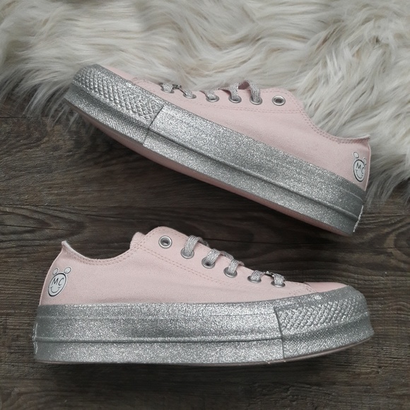 NEW Converse Miley Cyrus All-Star Glitter Platform - Picture 6 of 8